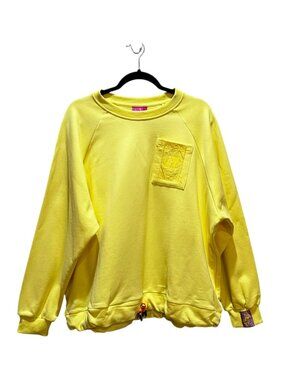 Queen of Sparkles Yellow Tonal QOS Logo Tie Sweatshirt Queen Card Pocket